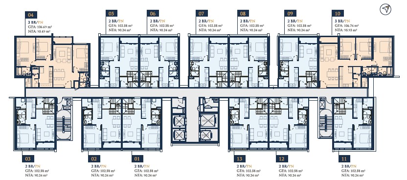 mặt bằng điển hình tòa Berdaz Feliz En Vista